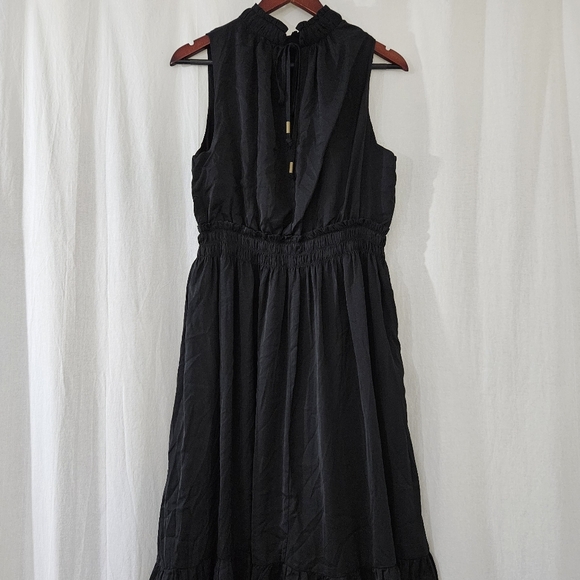 Knox Rose Tank Satin Wrap Midi Dress in Black Women’s Size L - Picture 6 of 10